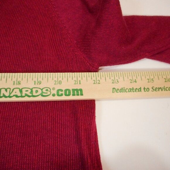 Chico's size 3 Women's XL Sweater Berry Red Wide Neck Cuff Sleeve Holiday - Picture 5 of 10